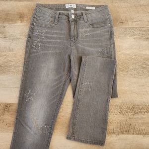 Black Daisy Black/Dark Gray Straight Leg Jeans